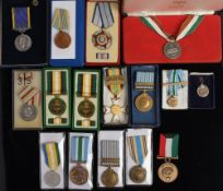 A collection of various world medals: including A Solomon Islands Independence Medal,