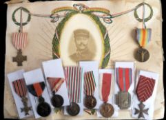 A French WWI pair on to 'Duchaine Amand' : Combatant's Cross and Victory medal on a coloured