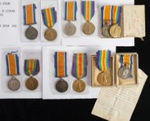 Six WWI pairs: 'M-2 156962 Pte A Jaynes ASC' '4450 Pte F Wilson R W Fus' 'M1-08850 J H Barrett