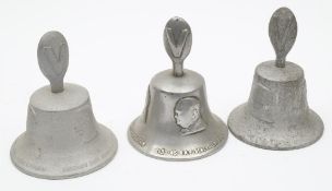 Three 1939-45 RAF Benevolent Fund bells: made from metal from a German aircraft shot down off
