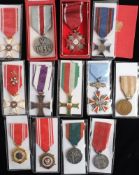 A group of twelve Polish medals: including a Polish Cross Merit PRL Forestry Long Service Medal,