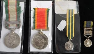 A George V miniature India General Service Medal with two clasps: together with a George VI India