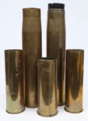 A group of five various 105mm shell casings: (5)