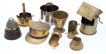 A nickel plated WWI Trench Art ashtray,