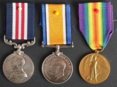 A WWI Military Medal group of three '181931 Spr A-2/Cpl N Carmichael RE': Military Medal,