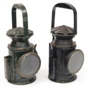 A WWII railwayman's signal lamp by Harry Pratt & Co,