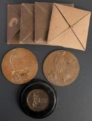 Two WWI memorial Plaques in cases: 'George Newman' and 'Frank Gillard',