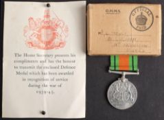 A WWII group of three: comprising Defence Medal,
