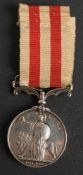 An Indian Mutiny Medal to 'Wm Durham 1st 6th Regt' :