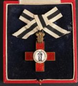 Order of The League of Mercy 1838 Badge of the Order: gilt and enamel with lady's bow riband in