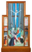 Lewis [British School, 20th Century]- The Crucifixion,:- signed and dated '37 bottom right gouache,