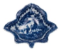 A Caughley blue and white fluted coffee cup and saucer; a similar teabowl and saucer;