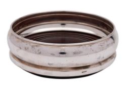 An Elizabeth II silver wine coaster, maker W I Broadway & Co, Birmingham,