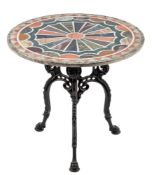 A specimen marble circular occasional table:, on an iron base,