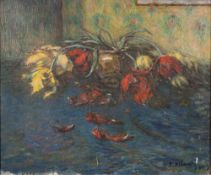 Petro Alexandrovitch Nilous [1869-1943]- Tulips wilting in a vase,