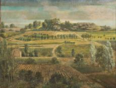 * Guilio Bagnoli [1927-1978]- An orchard landscape on the Continent; View to a village,:- two,