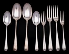 An Edward VII silver Hanoverian pattern part flatware service, maker Elkington & Co, Birmingham,