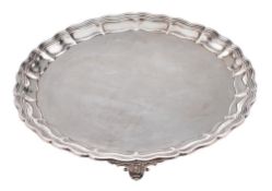 An Edward VII silver salver, maker Martin, Hall & Co, Sheffield,