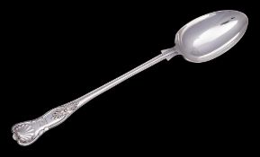 A George V silver Kings pattern serving spoon, maker Mappin & Webb, Sheffield, 1911: crested,