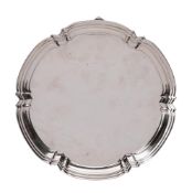 A George VI silver salver, maker Thomas Bradbury & Sons, Sheffield,