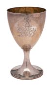 A George III silver cup, maker John Denzilow, London, 1789: crested and monogrammed,