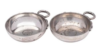 A George V silver wine taster, maker C J Vander Ltd, London,