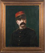 French School late 19th Century, signed Pous- Portrait of an 82nd Regiment French Infantry Captain,