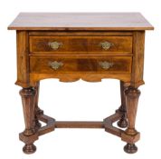 A walnut and feather banded rectangular side table in the William and Mary taste:,