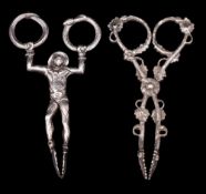 A pair of Sterling silver figural sugar nips, bears import marks for Birmingham,