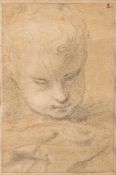 European School 18th Century- Head of a child,:- pencil drawing,
