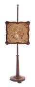 A Victorian rosewood polescreen:,