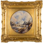 Attributed to James Duffield Harding [1797-1863]- The Shiel Inn, Head of Loch Duich,:- watercolour,
