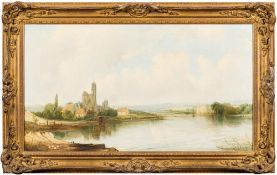 Alfred H Vickers [1853-1907] - A castle on the continent, said to be Beaulieu Castle, France,