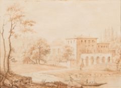 Attributed to Claude Joseph Vernet [1714-1789]- An Italian landscape;