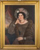 English School, early 19th Century- Portraits of a lady and a gentleman,:- a pair,