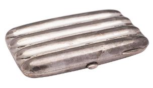 A George V silver four division cigar case, maker Martin, Hall & Co, Birmingham,