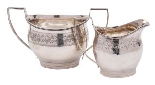 A George III silver cream jug, maker's mark worn possibly SA for Stephen Adams II, London,