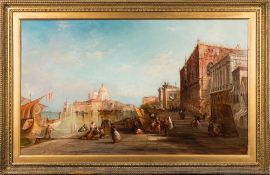 Alfred Pollentine [1836-1890]- Santa Maria della Salute from The Riva degli Schiavoni, Venice,