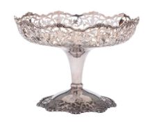 A George V silver pedestal dish, maker Josiah Williams & Co, London,