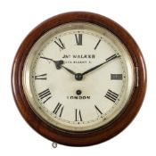 John Walker, London a small mahogany wall clock: the eight-day duration,