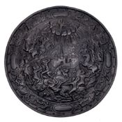 A late 19th century cast iron wall shield,