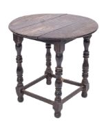 A coromandel wood circular occasional table:, the three section top with a moulded edge,
