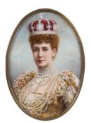 Kate Harriett Harris [1874-1908]- A miniature portrait of Princess Alexandra of Denmark,