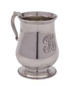 A Victorian silver christening mug, maker Wakely & Wheeler, London, 1894: monogrammed,