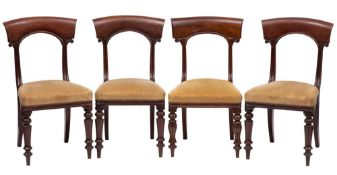 A set of twelve Victorian mahogany dining chairs:,