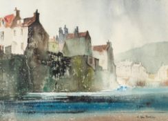 * Gwilym John Blockley [1921-2002]- Staithes, Yorkshire,:- signed watercolour, 24 x 33cm.