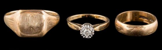 A 9 carat gold illusion-set diamond single-stone ring,