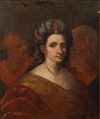 North Italian School 17th Century- A Sybil; two on-looking figures in the background,