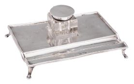 A George V silver desk stand, maker Barker Brothers, Chester,