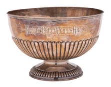 A late Victorian silver presentation bowl, maker William Hutton & Sons Ltd, London,